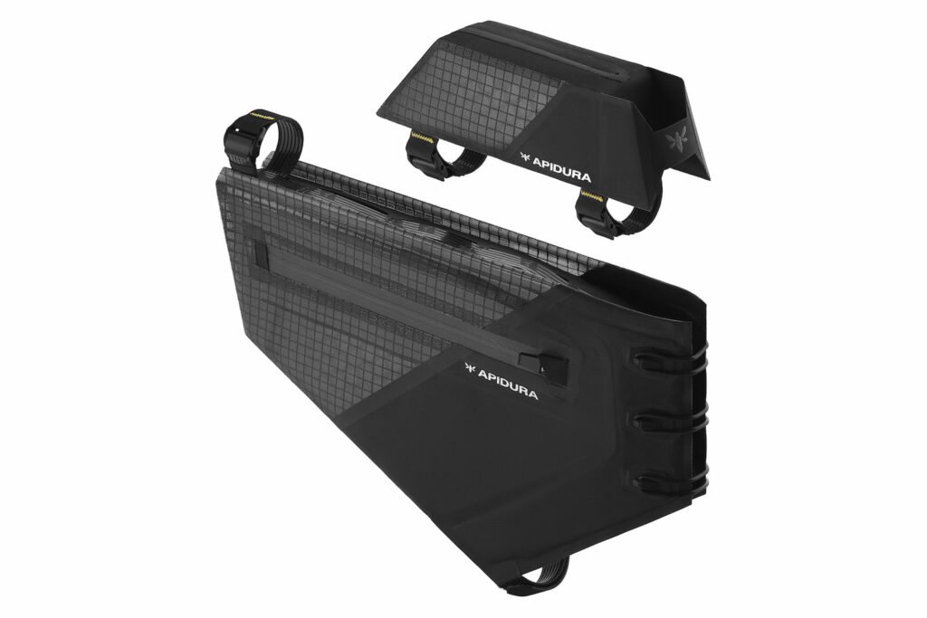Sistema Apidura Aero en talla L/XL, con módulo de tubo superior y módulo de cuadro separados, diseñado para bicicletas gravel de gran tamaño.
